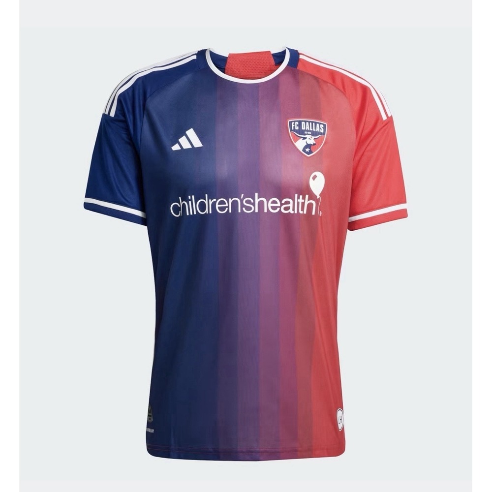 *NWT Men 2XL FC Dallas Adidas After Burner Authentic Jersey JL5828 Red Blue $150